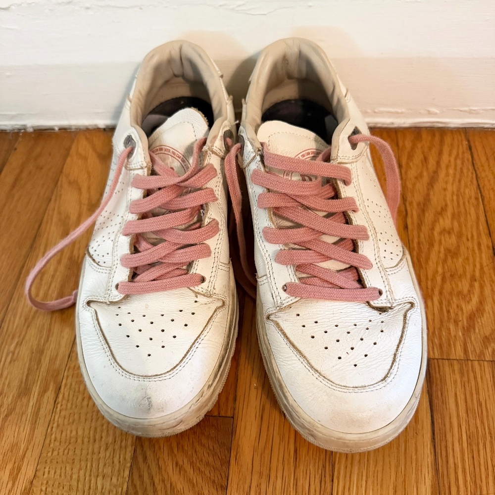 Women's P448 Mason low-top skate sneakers - white leather upper - size 40